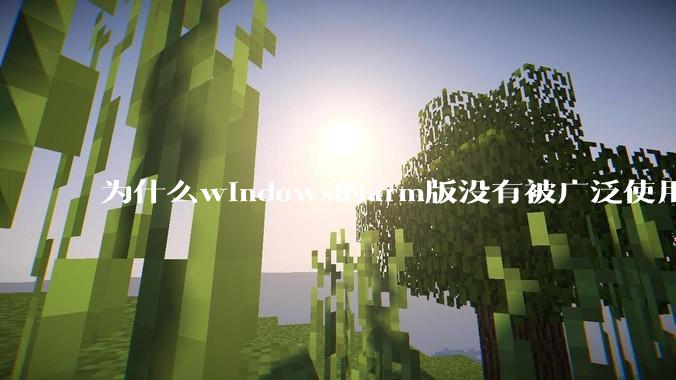 为什么windows的arm版没有被广泛使用？